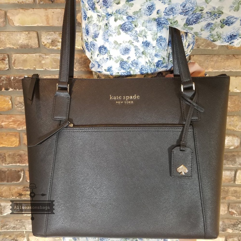 Kate Spade LARGE cameron Pocket Tote Black leather - Picture 6 of 9